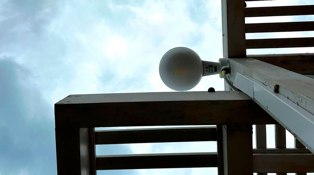 WiFi access point in a common area of the hotel complex
